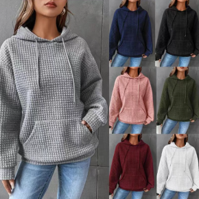 High Quality Manufacturer Women Oversized Checkered Fabric Cotton Hoodies