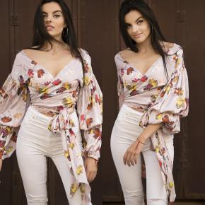 Spring New Style Solid Color Printed V Neck Long Sleeve Sexy Blouses For Women