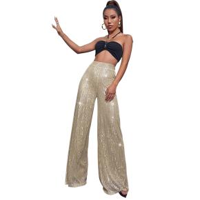 Women's Sequined Luxury Pants Spring And Summer Casual Pants High Waist Trousers