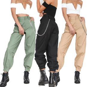 Manufacturer New Fashion Street Retro Casual  woven Overalls Ladies Cargo Pants