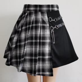 Plaid Mini Skirt Irregular Splicing fabric skirts for women