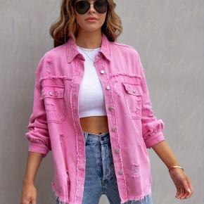 Wholesale Hot Sale Casual Women Fringed Washed Denim Jacket